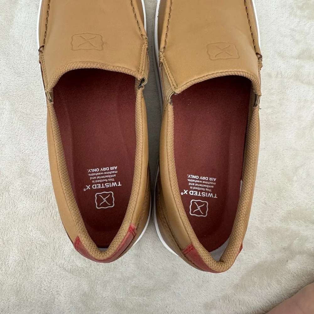 Twisted X Mens Slip-On Kicks MCA0048 Size 13M Tan Leather Moc Toe Shoes NWOT